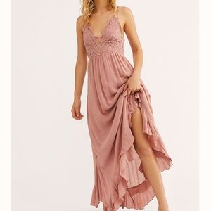 NWT Free People One Adella Maxi Slip Dress, S Rose